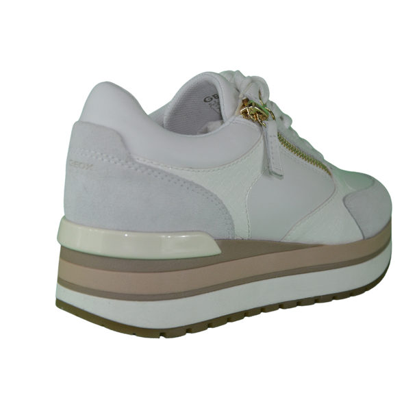 Geox Donna New Kency art. D46MZA - Sneakers- donna-Nappa+Scam.  casual Sport - colore White/off White