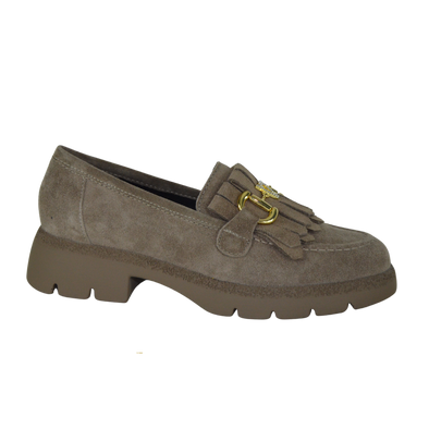 Calzature donna Valleverde art. N. V49552 Mocassino Scam. colore Suede Taupe