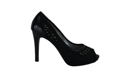 NeroGiardini Donna art.P615375DE 501 - Colore barocco nero-capra G. nero -scarpa donna eleganti pelle e tessuto