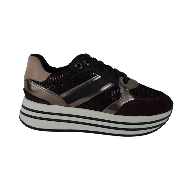 Geox Donna KENCY art. D16QHB - Sneakers- donna-  casual Sport - colore Purple/ Dk Burgundy