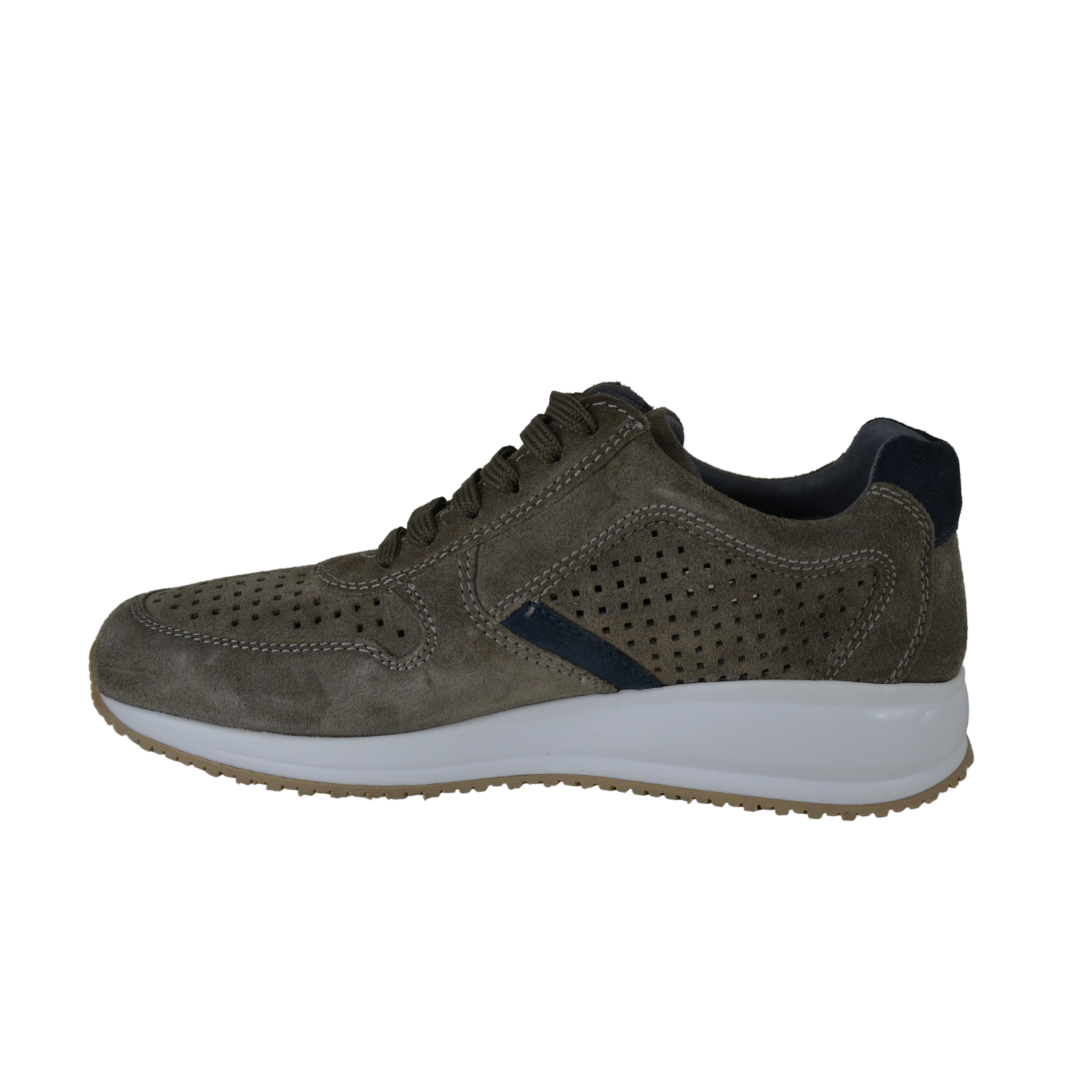 Scarpe Valleverde uomo art. 36871 camoscio colore Suede Grey sneakers chiusura lacci e cerniera